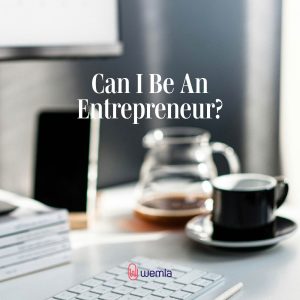 Keyboard phone coffee and text Can I be an entrepreneur