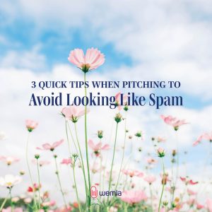 Field of pink wildflowers and text 3 quick tips when pitching to avoid looking like spam