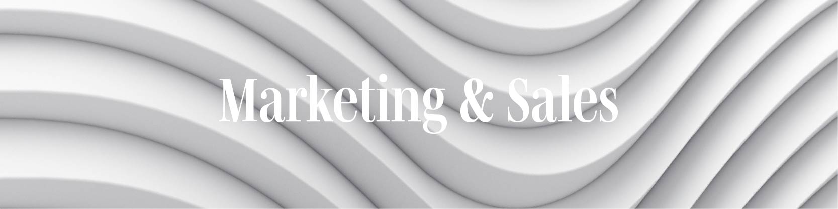White parallel organic waves and text Marketing & sales